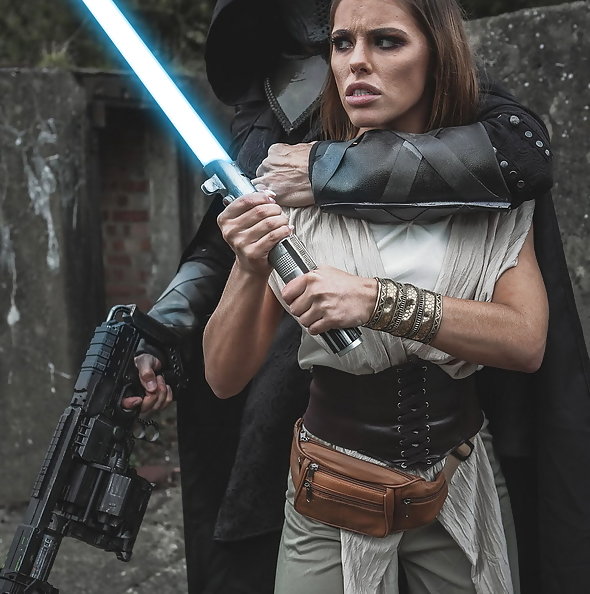 Jedi knight Adriana Chechik gangbanged by 3 Sith Lords in Star Wars porn parody